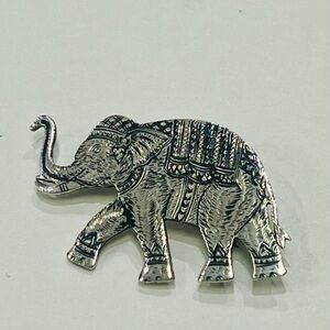 Vintage Sterling Silver Elephant Brooch